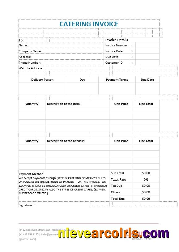 Catering Service Invoice